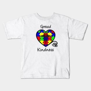 Autism Awareness Spread Kindness Nurse Heart Kids T-Shirt